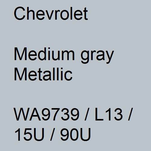 Chevrolet, Medium gray Metallic, WA9739 / L13 / 15U / 90U.